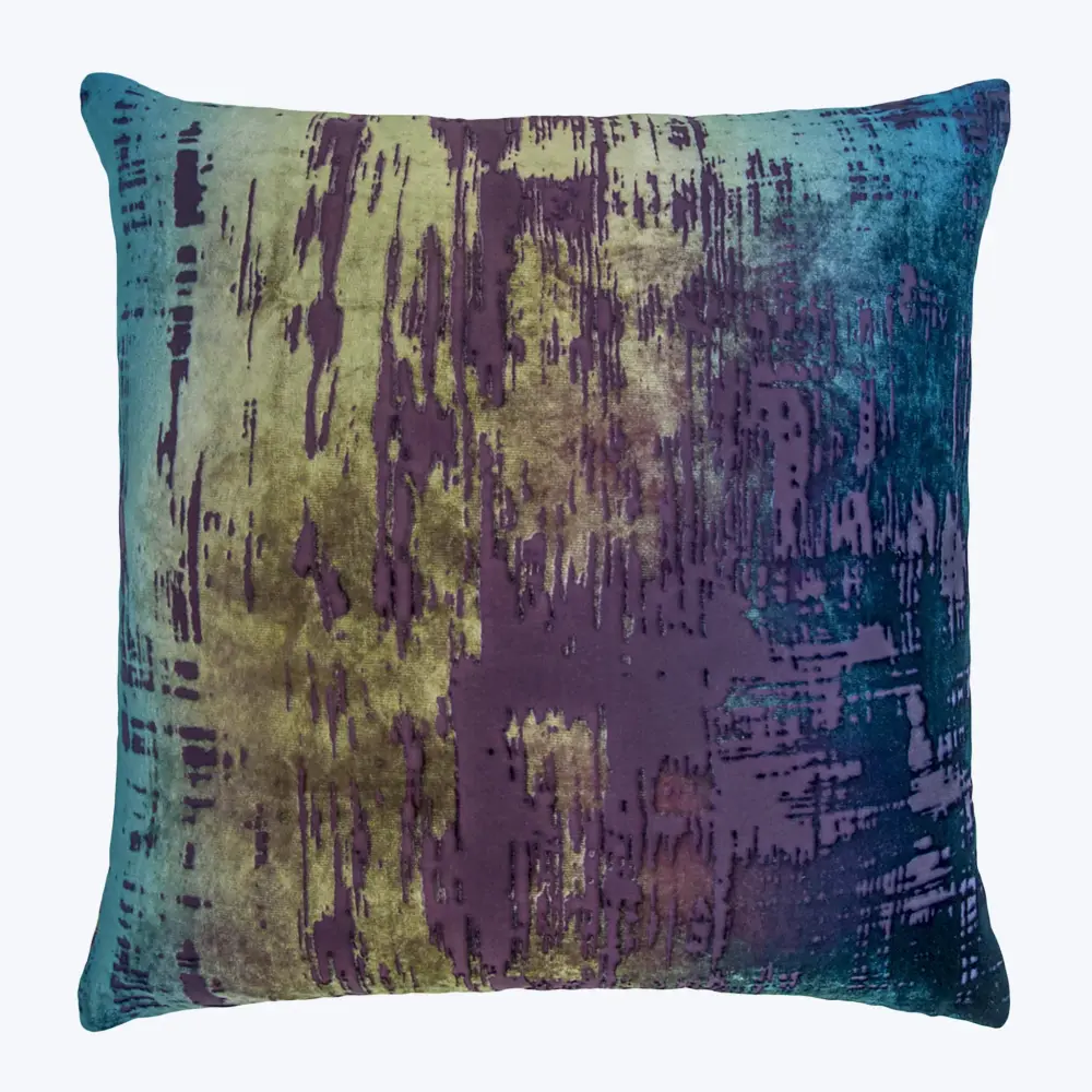 Brushstroke Plush Pillow, Peacock Wedding Decor