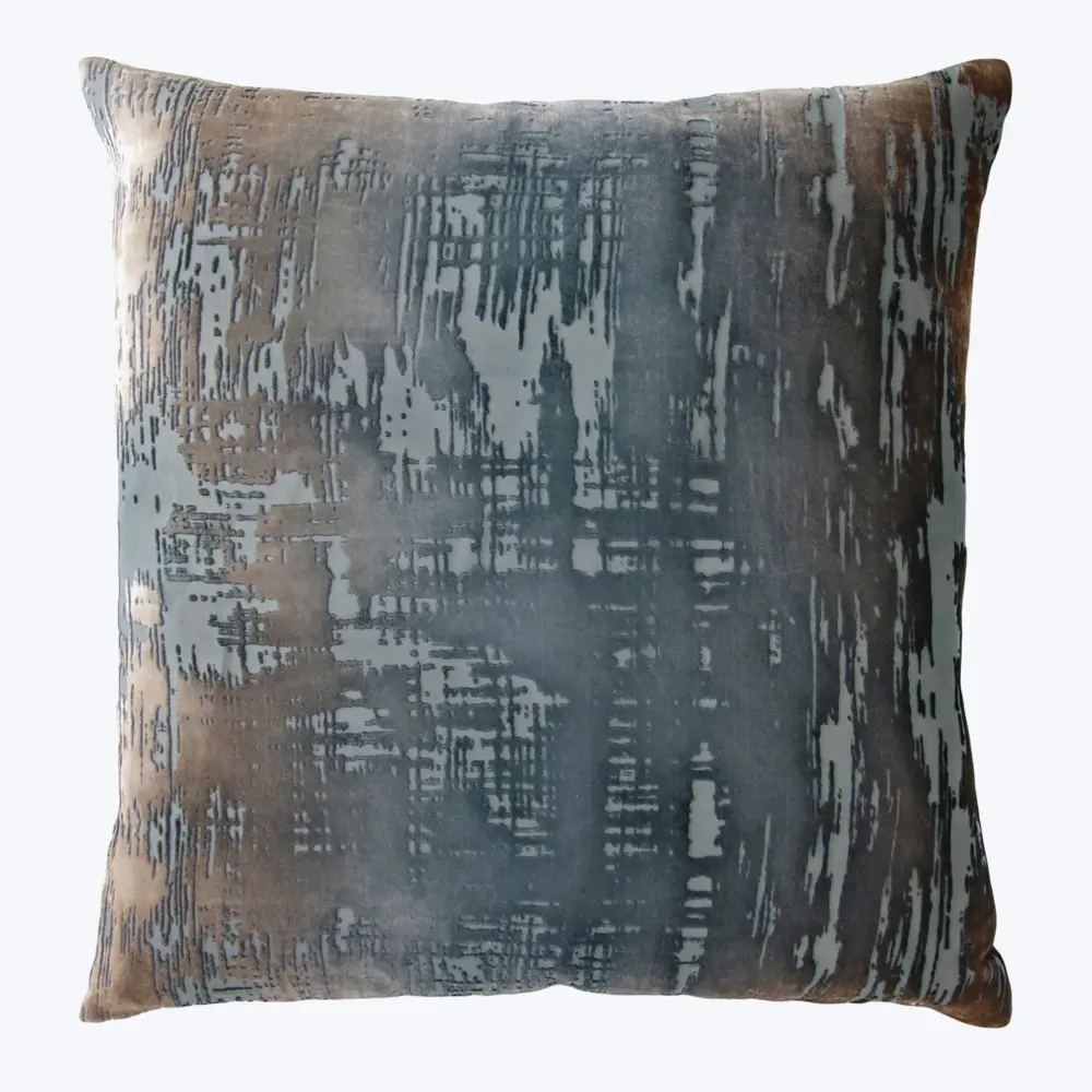 Brushstroke Velour Pillow, Gunmetal