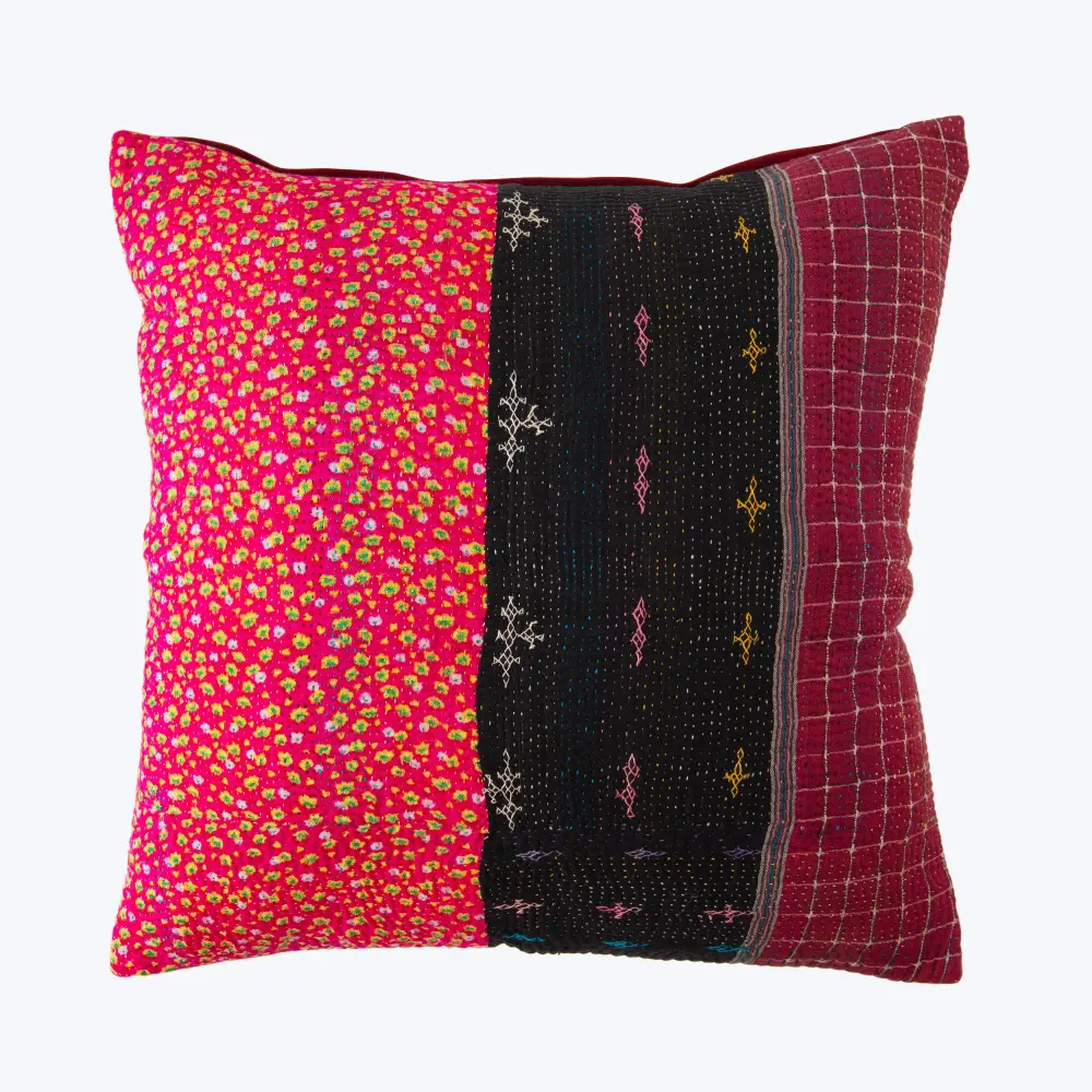 Ditsy Kantha Square Timeless Cotton Pillow