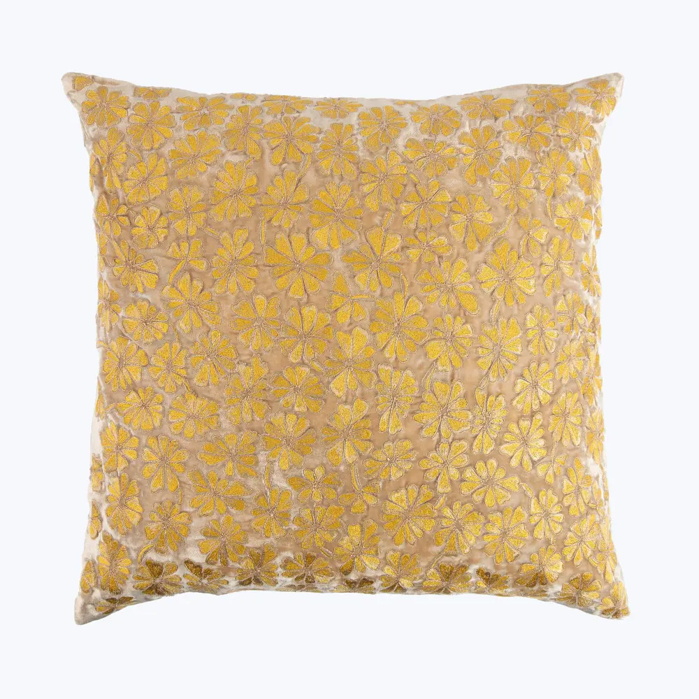 Dya Silk Velour Pillow, Oyster