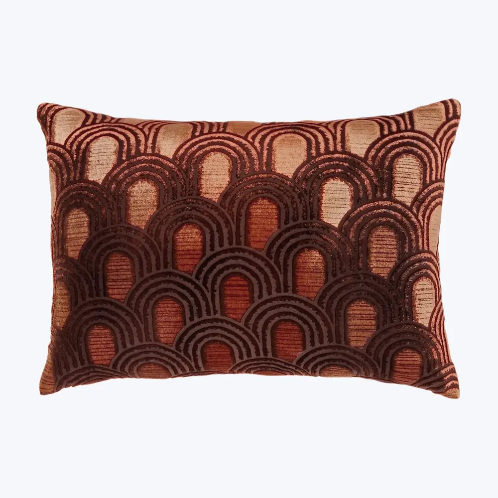 Endless Velour Lumbar Pillow Paprika