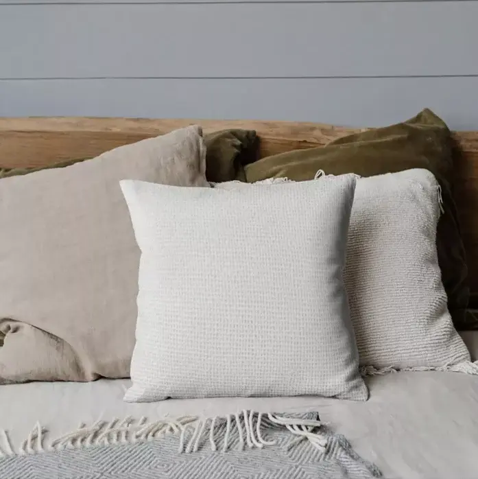 Madera Cross Weave Pillow, Pearl Outdoor Patio