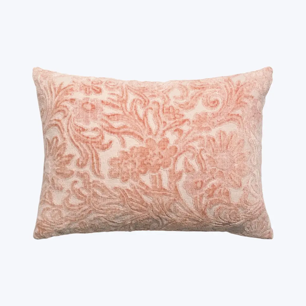Prospect Park Woven Jacquard Lumbar Pillow Peach