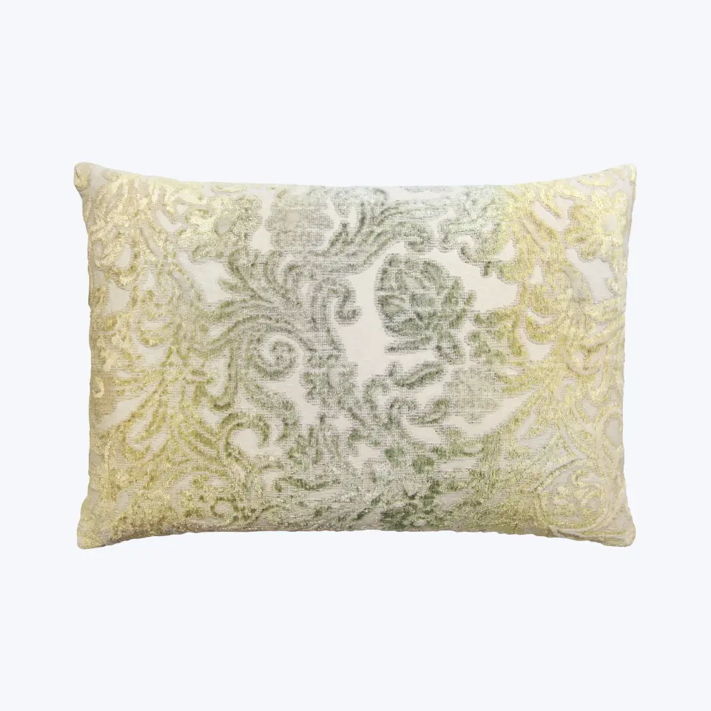 Prospect Park Woven Jacquard Lumbar Pillow Maize Hidden Zipper | Machine Washable