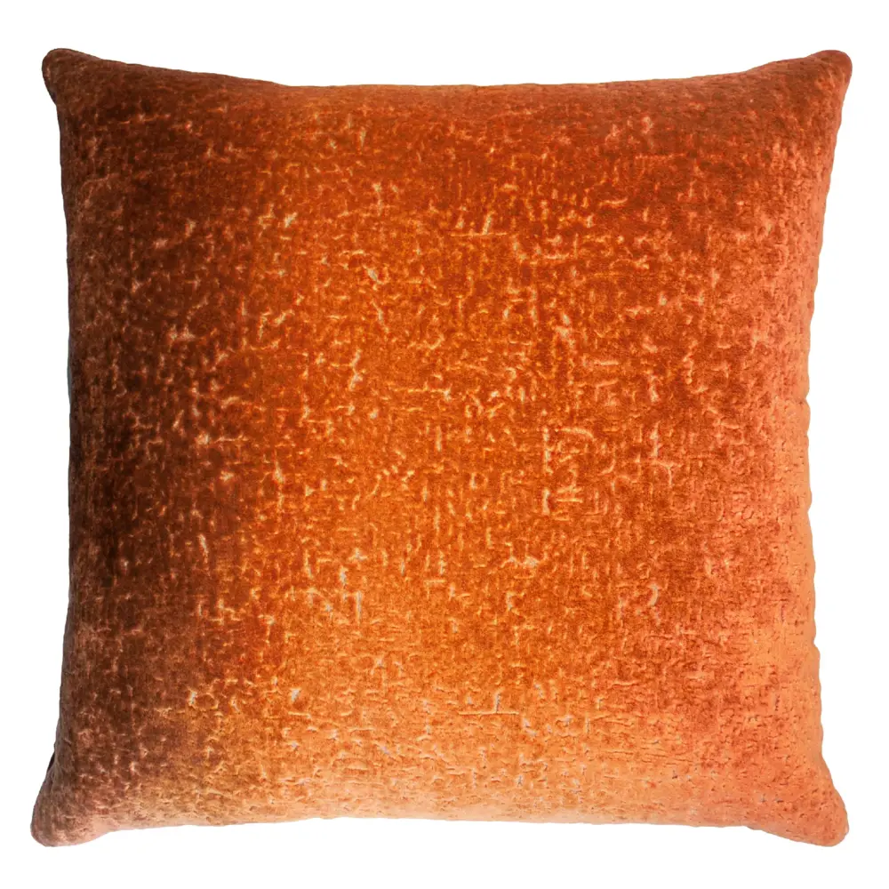 Tassel Coral Reef Velour Pillow, Rust