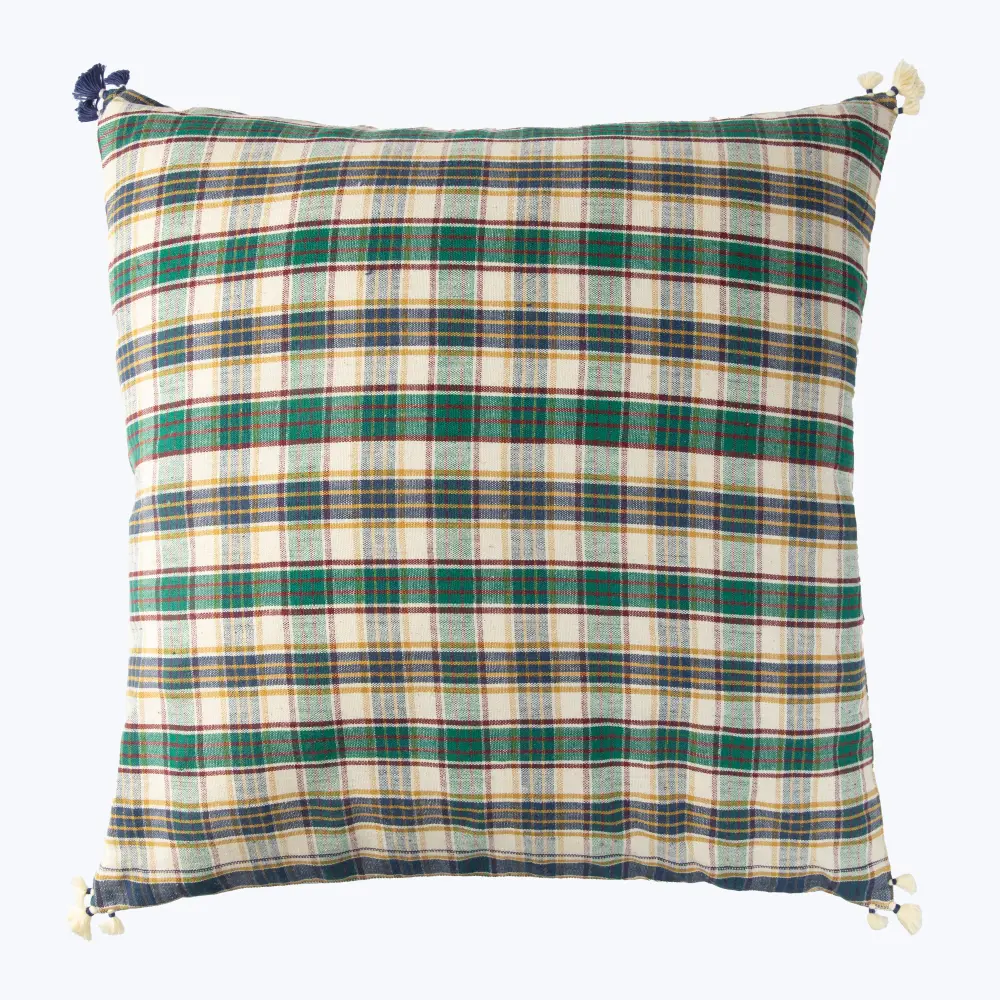 Tassel Meghwal Plaid Pillow