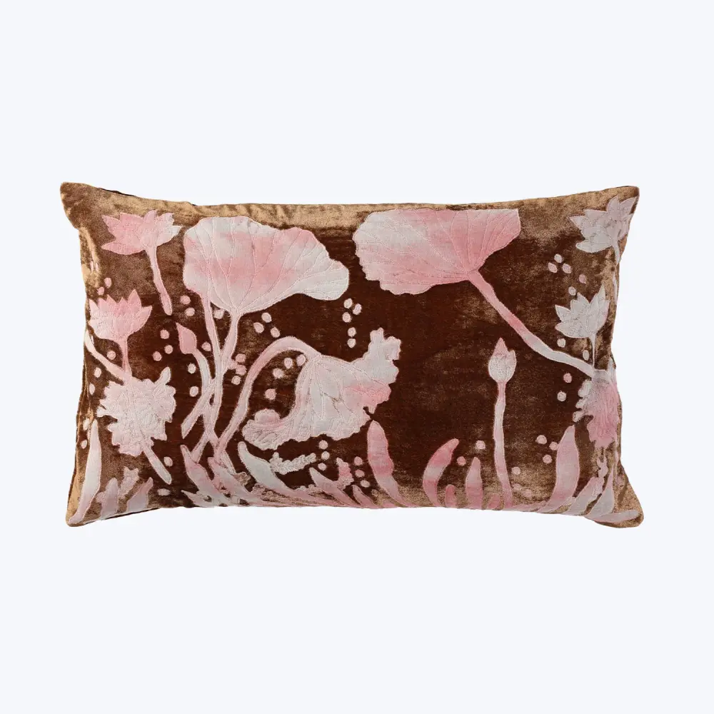 Tassel Waterlily Pillow, Cognac