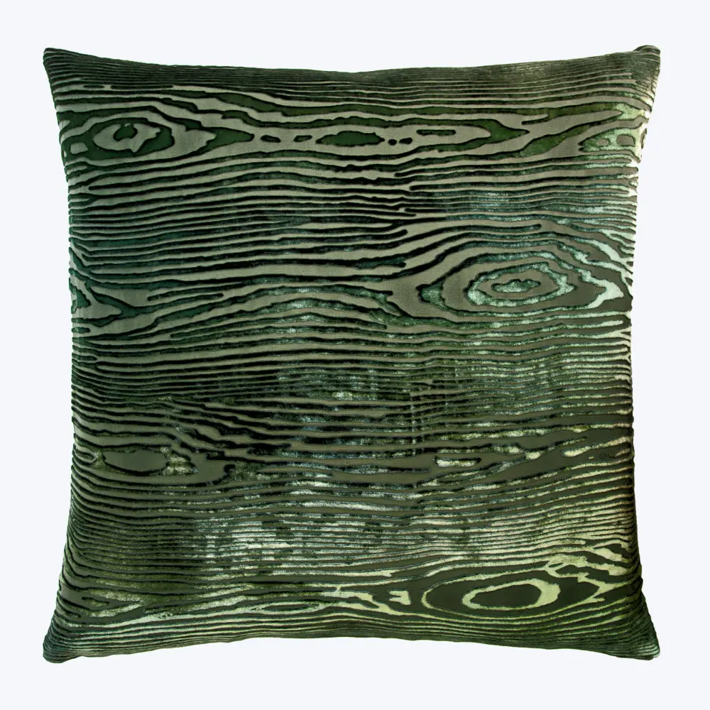Tassel Woodgrain Velour Pillow, Evergreen