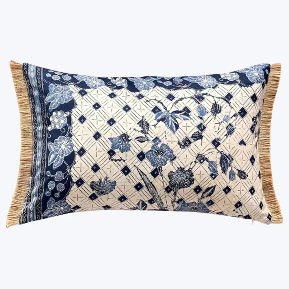 Vintage Batik Lumbar Pillow