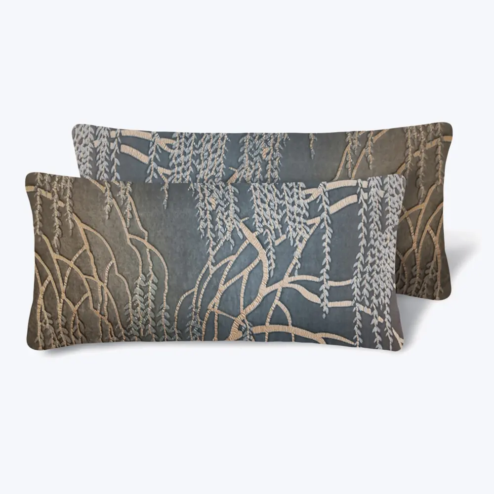 Willow Metallic Velour Pillow, Set 2