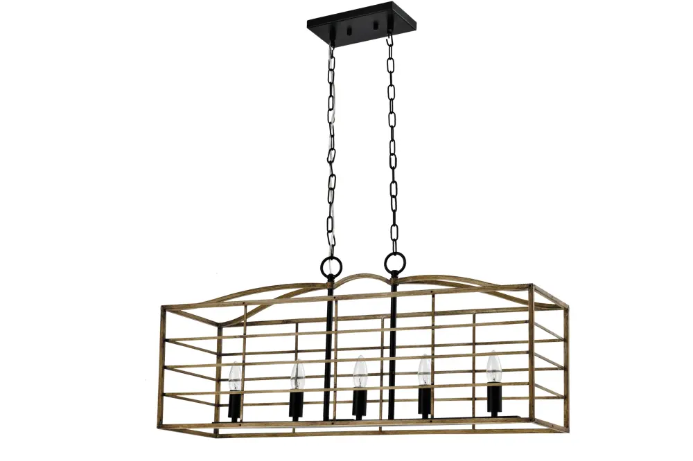MAXAX 5 - Airy Kitchen Island&Candle Style Square / Rectangle&Linear&Modern Linear Wrought Iron#MX21002