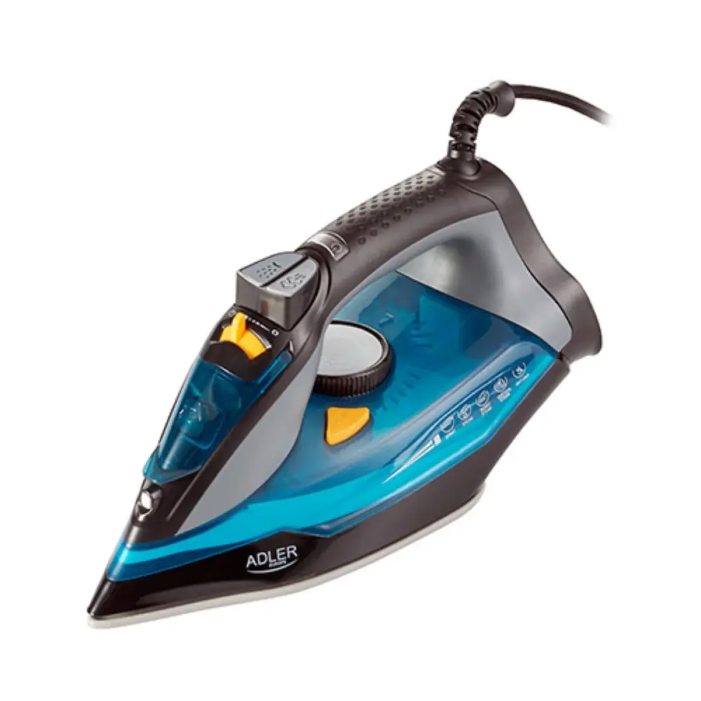 Steam Iron Ceramic Foot Dry Ironing 3000W 9in1 350ml Self-Cleaning 5 Behaves
