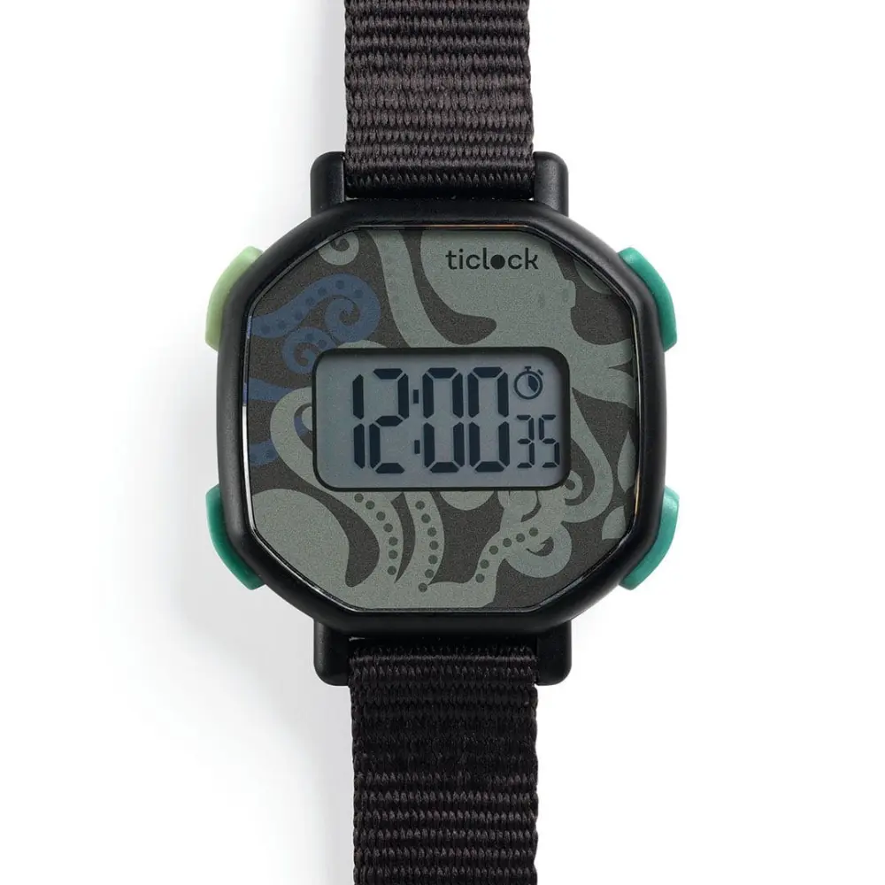Digital Watch Black Octopus