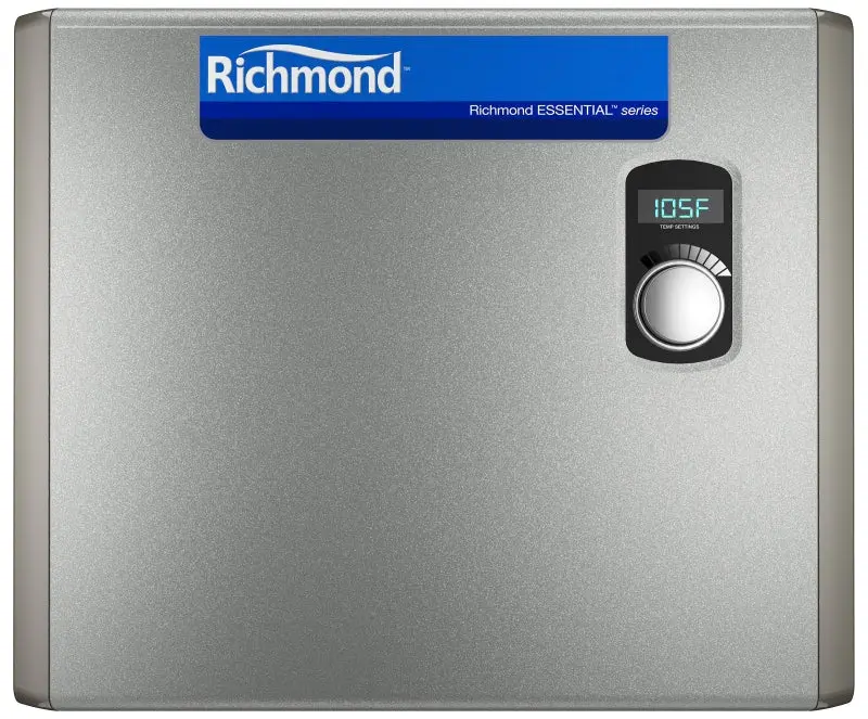 Richmond Essential Series RMTEX-36 Tankless Electric Water Heater, 150 , 240 V, 36 kW, 99.8 % Energy Efficiency