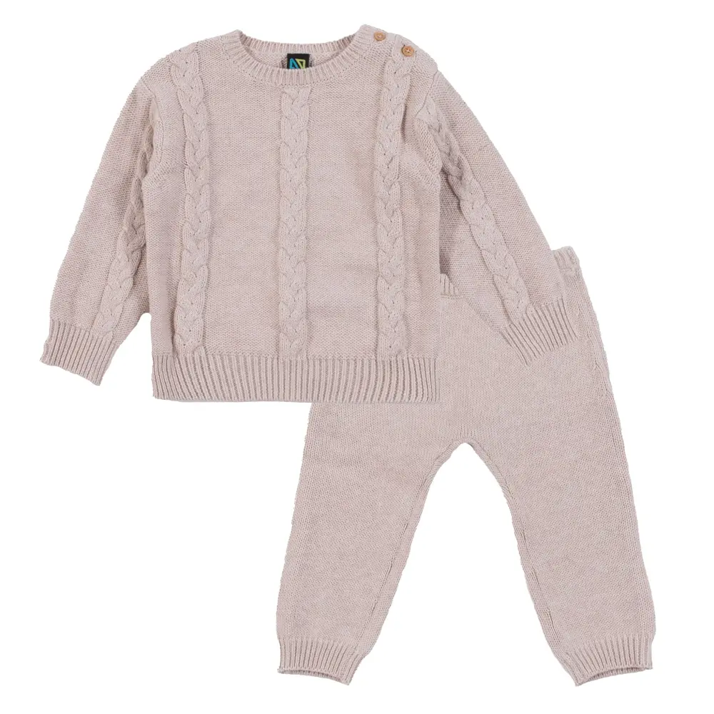Teddy Bear Knit 2pc Place 6-24m