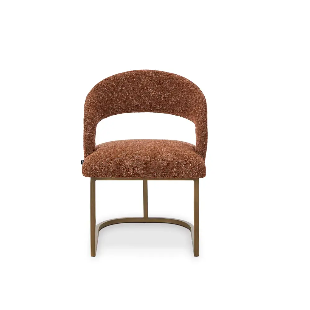 Alfie Dining Chair (Crib 5) - Bari Chestnut Red & Copper-brown Steel