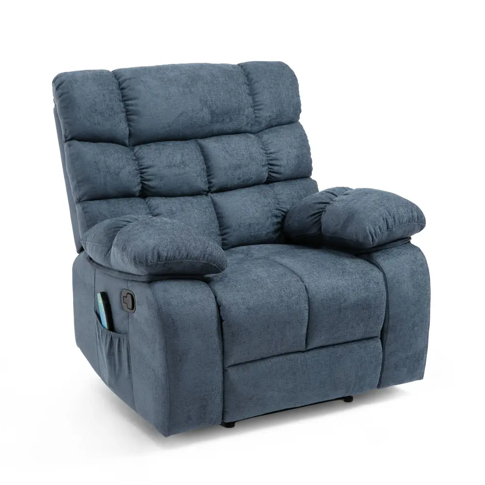 Contemporary Massage Recliner Pillow Tufted Design - Charcoal