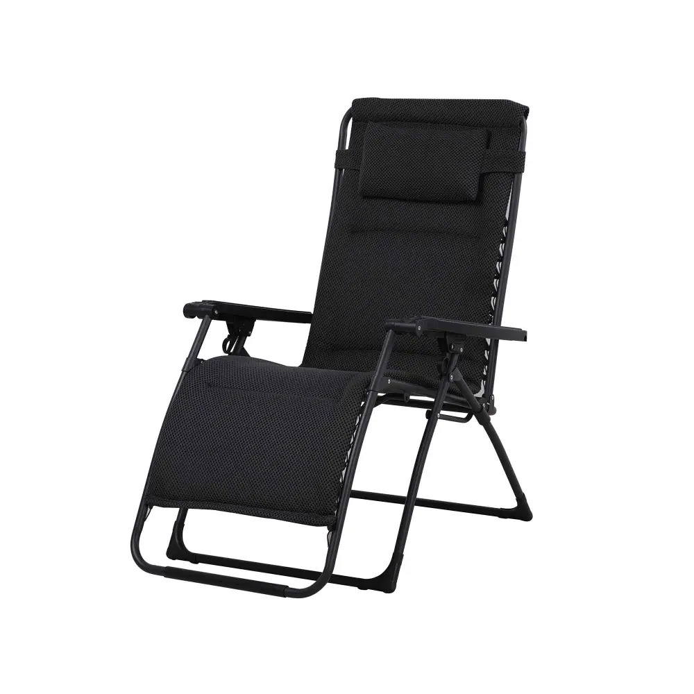 Deluxe Foldable Zero Gravity Chair, Jet-black