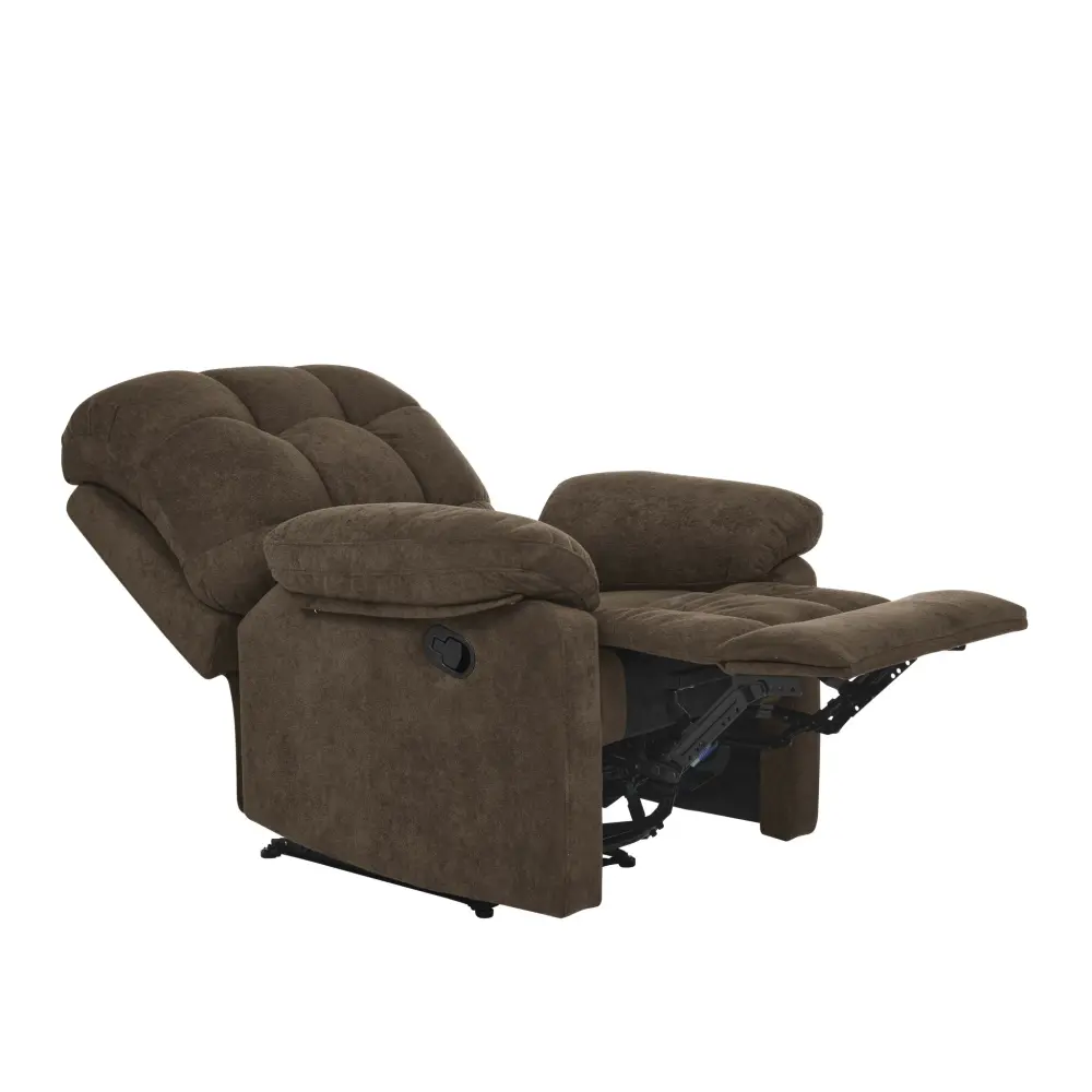 Devonaire - Hand-powered Recliner Padded Arms - Dark Brown