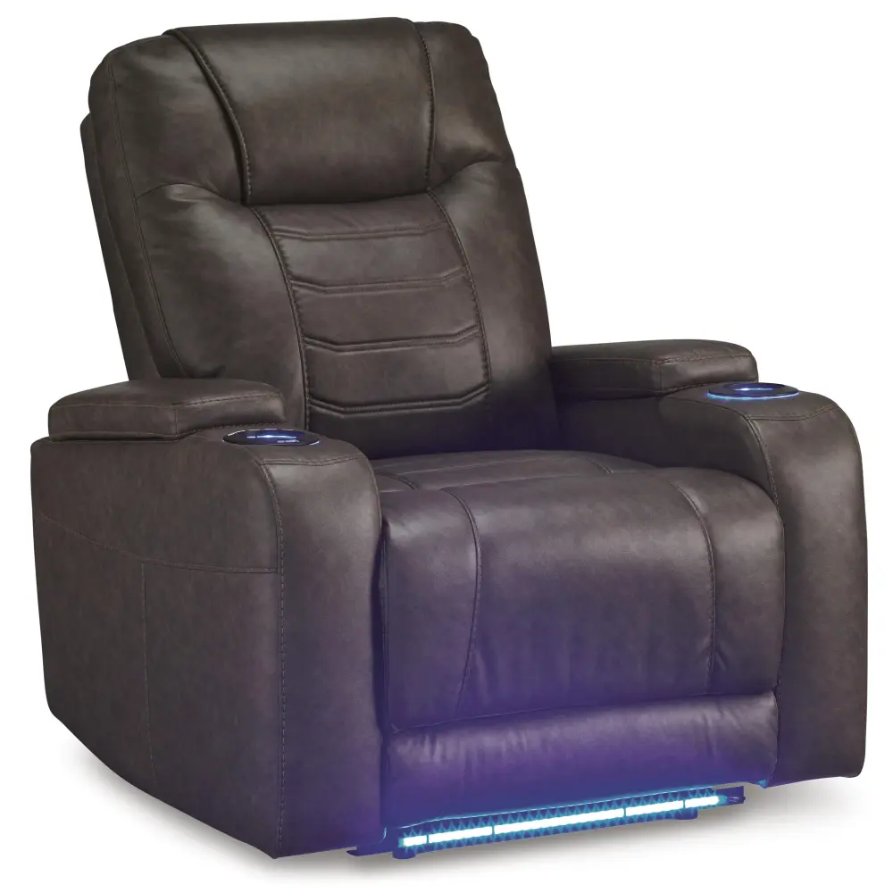 Diamond Modern Furniture Exclusive Design Schooner Rocks Power Leather Look Recliner 1610413