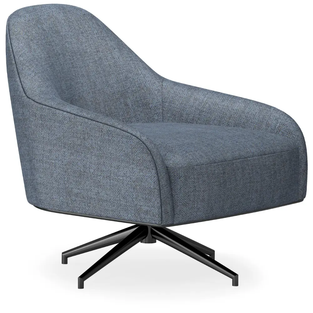 Diamond Modern Furniture Exclusive Giorno Revolve Fabric Chair Giorno Swivel Armchair - Blue