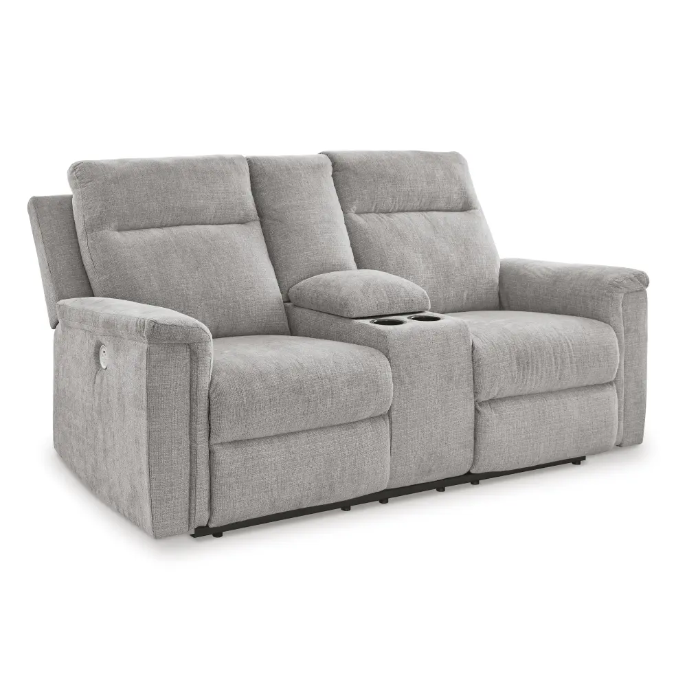 Diamond Modern Furniture Unique Design Barnsana Power Reclining Fabric Loveseat Console 3320196