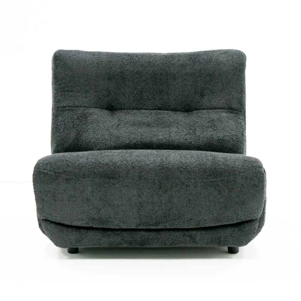Divani Casa Basil - Modern Dark Grey Fabric Spacious Electric Recliner Chair
