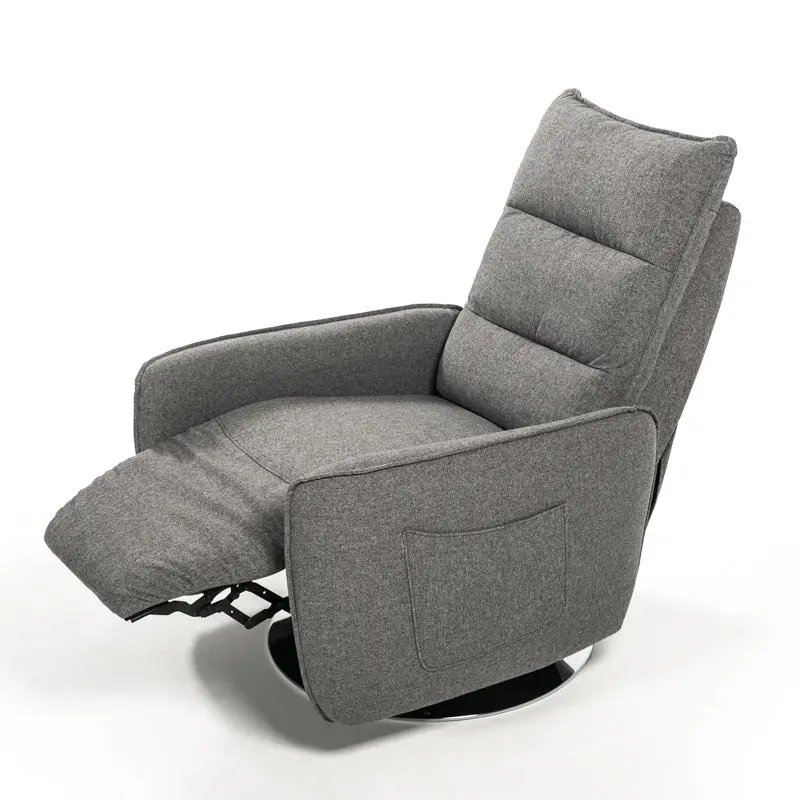 Divani Casa Fairfax Up-to-date Grey Fabric Recliner Chair