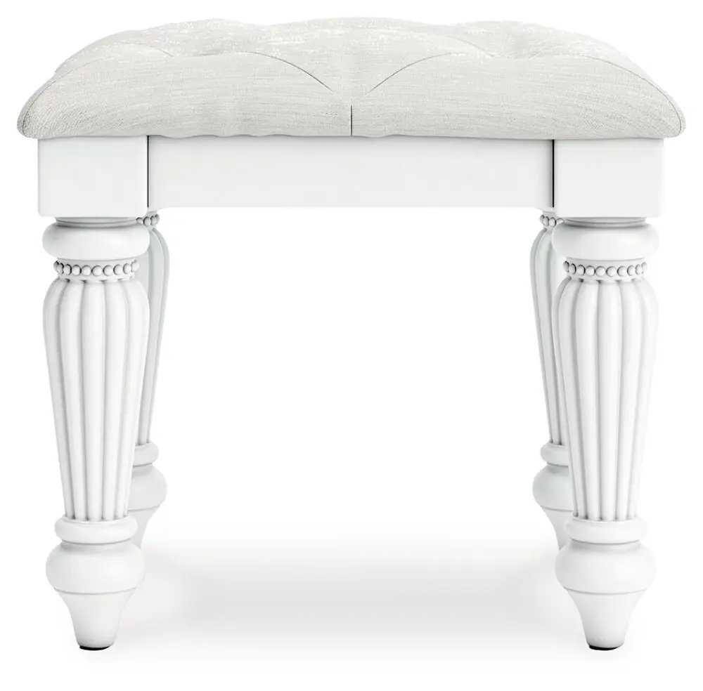Kozlani - Vanity Upholstered Stool - Chalk
