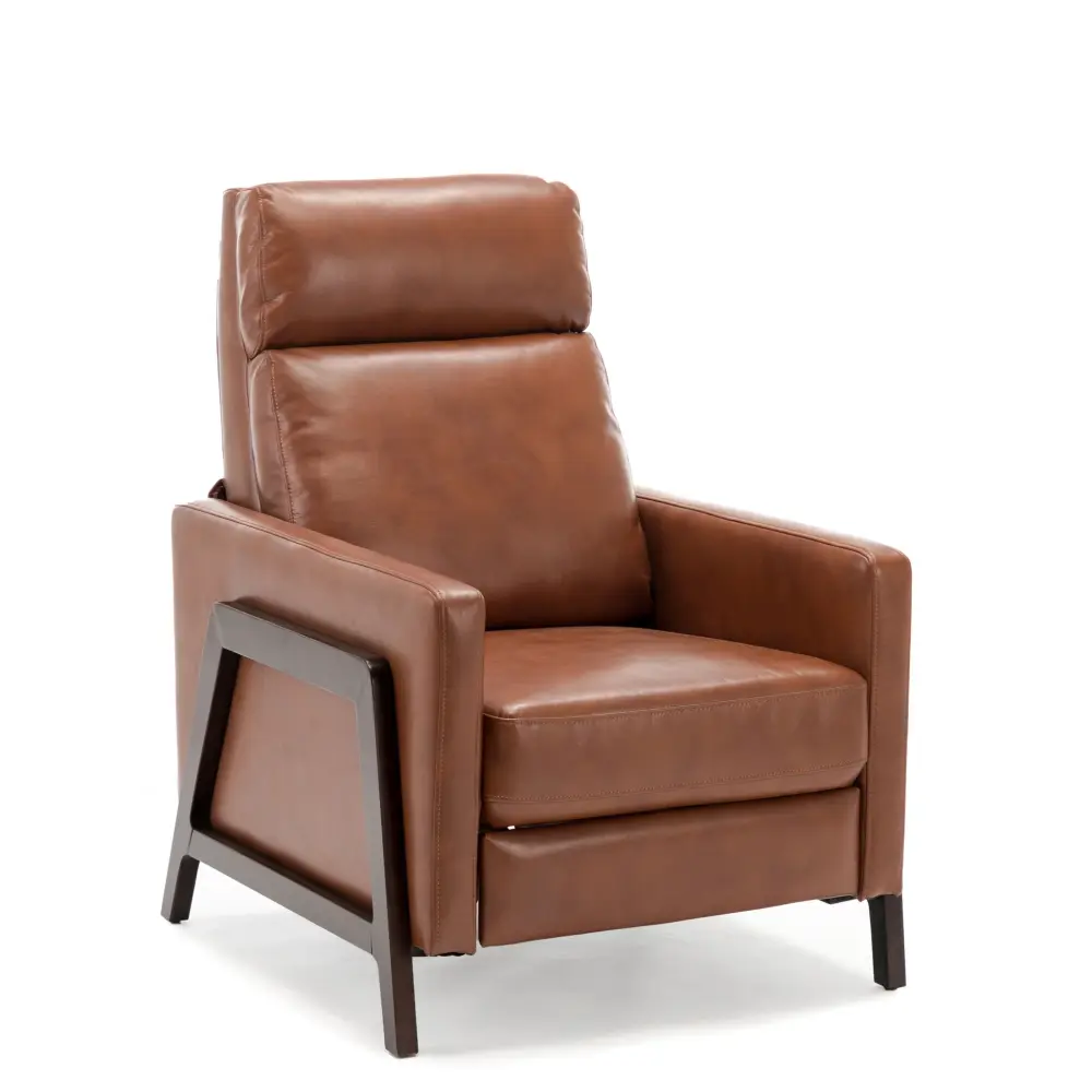 Mid Century Current Madeline Push Back Recliner - Caramel