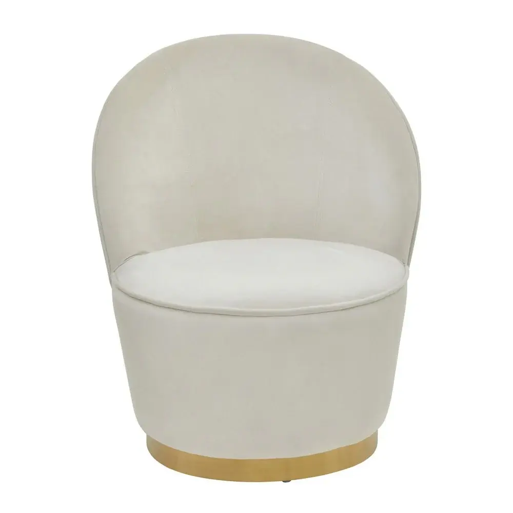 Montessori-Inspired Tara Kids Accent Chair - Cream Velvet Golden Legs