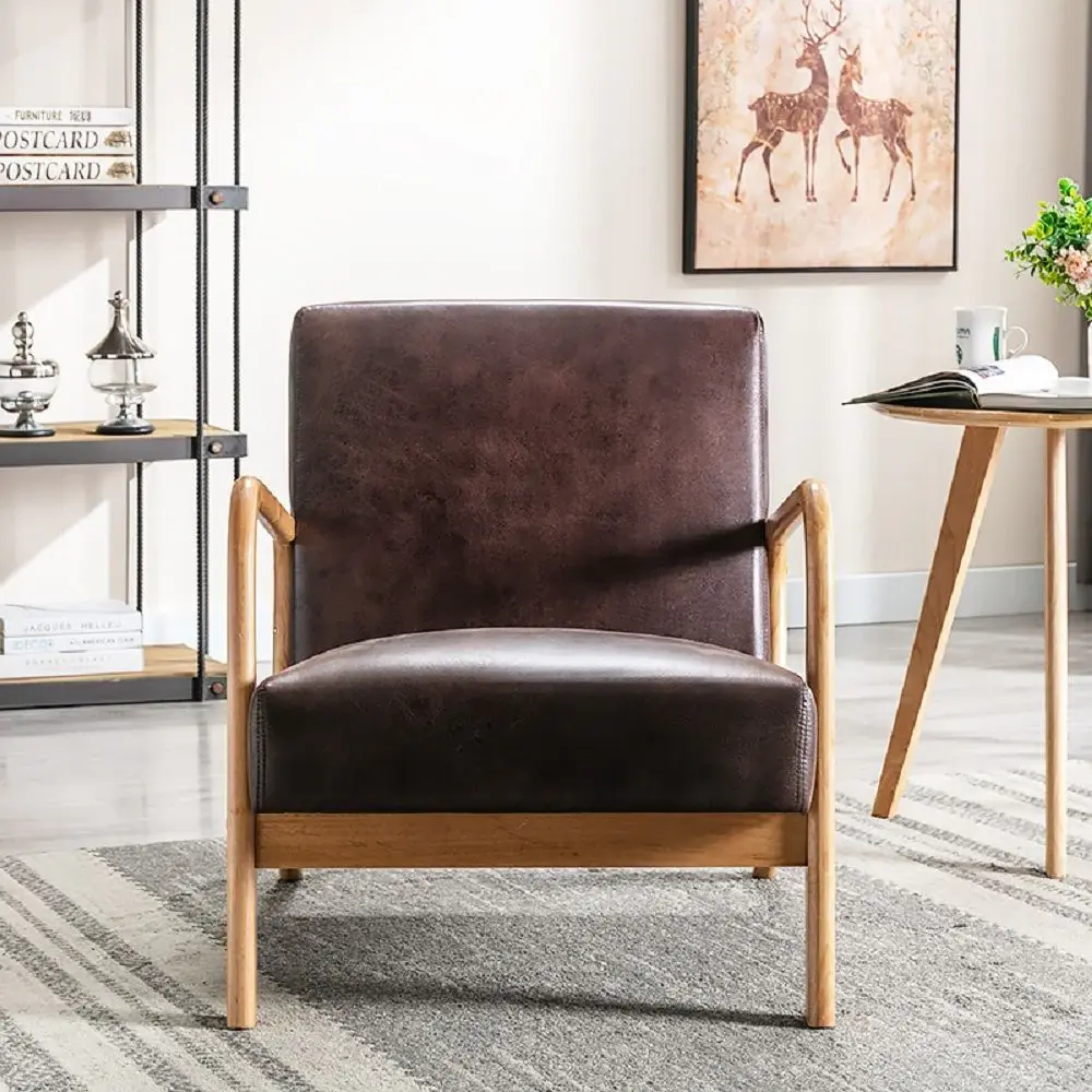 Open Framed Armchair Cushioning Brown - Dark Taupe