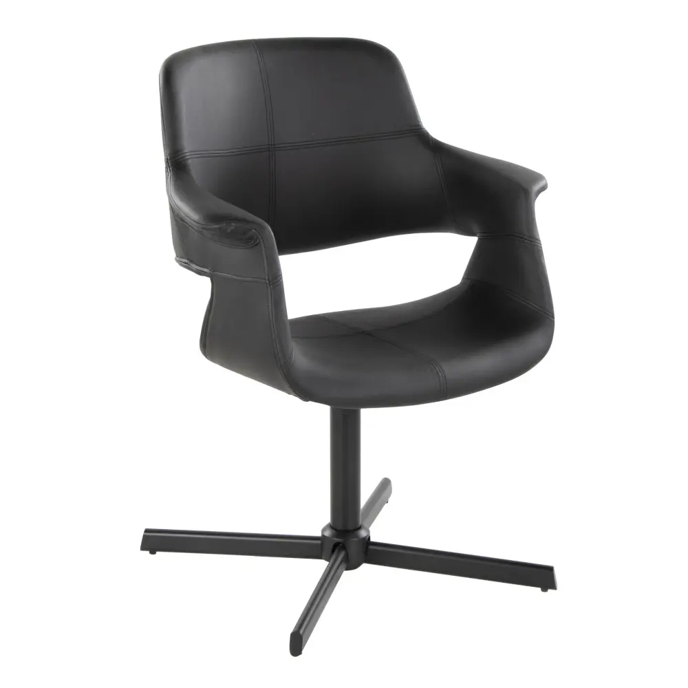 Vintage Flair - Mid-Century Current Swivel Chair X - Pedestal - Black