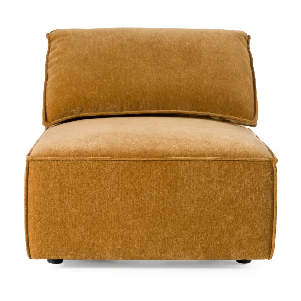 Divani Casa Gene - Contemporary Ochre Fabric Modular Armless Sectional Seat