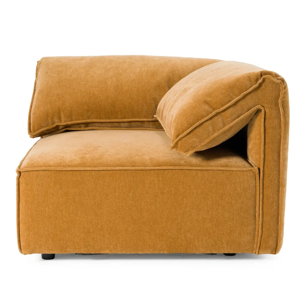 Divani Casa Gene - Today's Ochre Fabric Modular Corner Sectional Seat