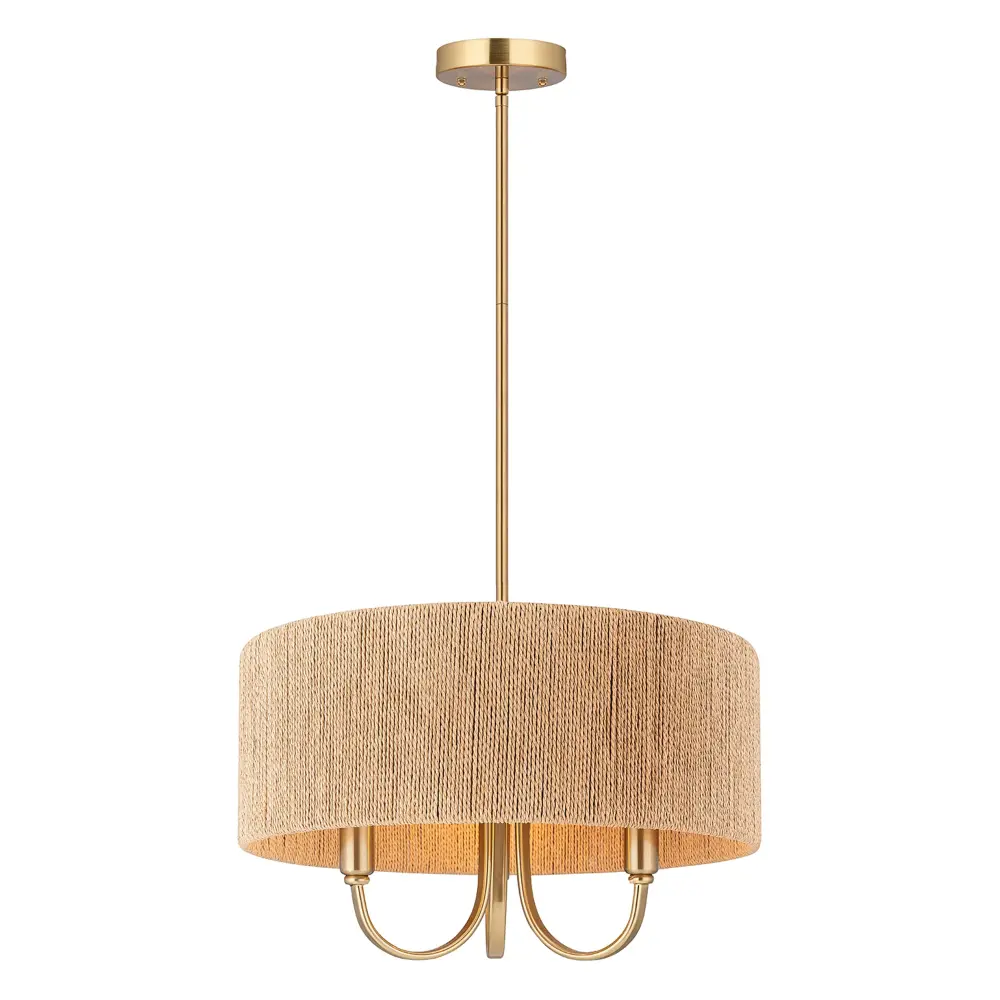 Maxax 3 - Light One-only Drum Chandelier Fabric Accents #9003