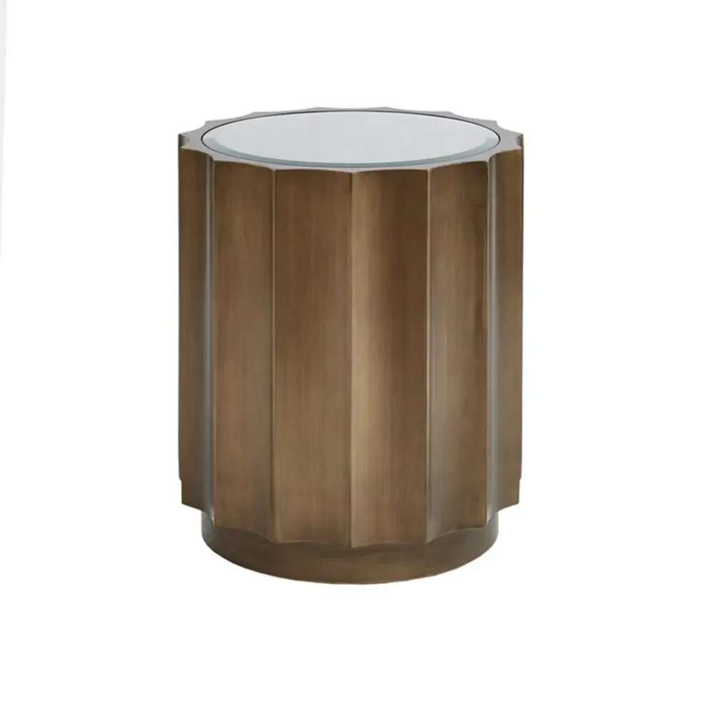 Valentina - Accent Table Scalloped Edge Design - Rustic gold