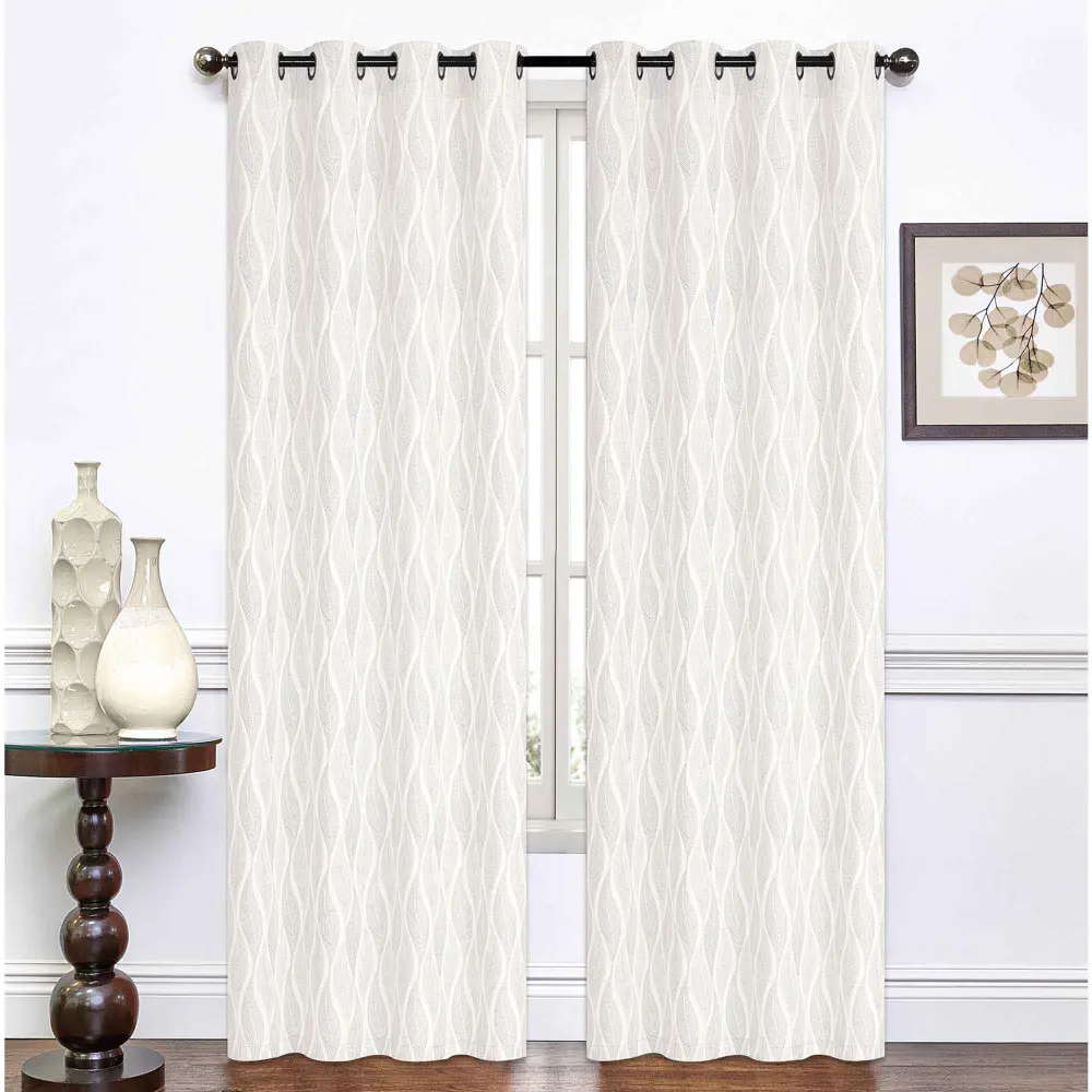 Lennox Jacquard Woven Curtain Panel, 54'' x 84'' snow