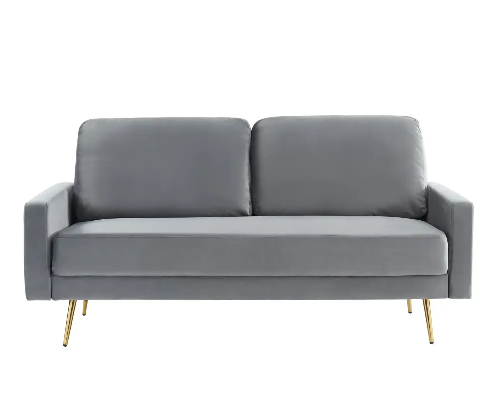 Divani Casa Huffine - Contemporary Grey Fabric Sofa Storage Bins