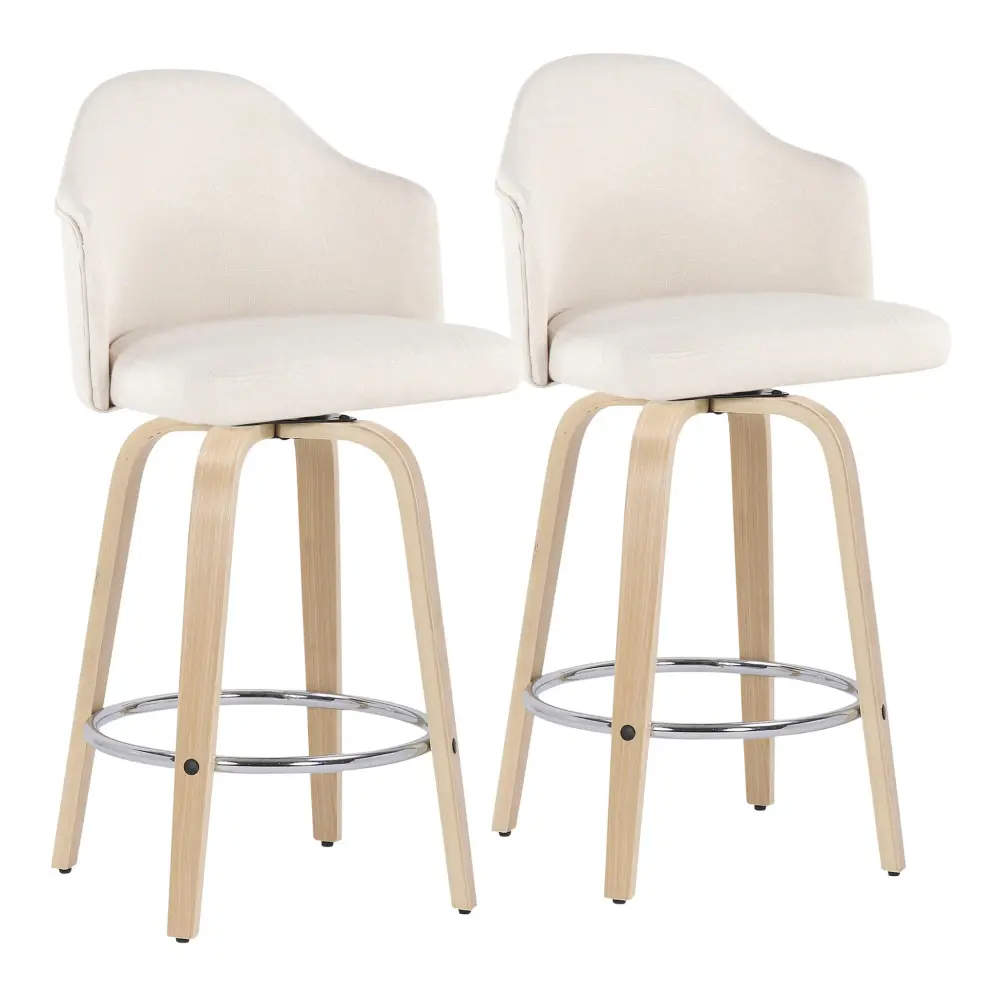 Ahoy - Mid Century Modern Fixed Height Counter Stool Round Footrest place 2)