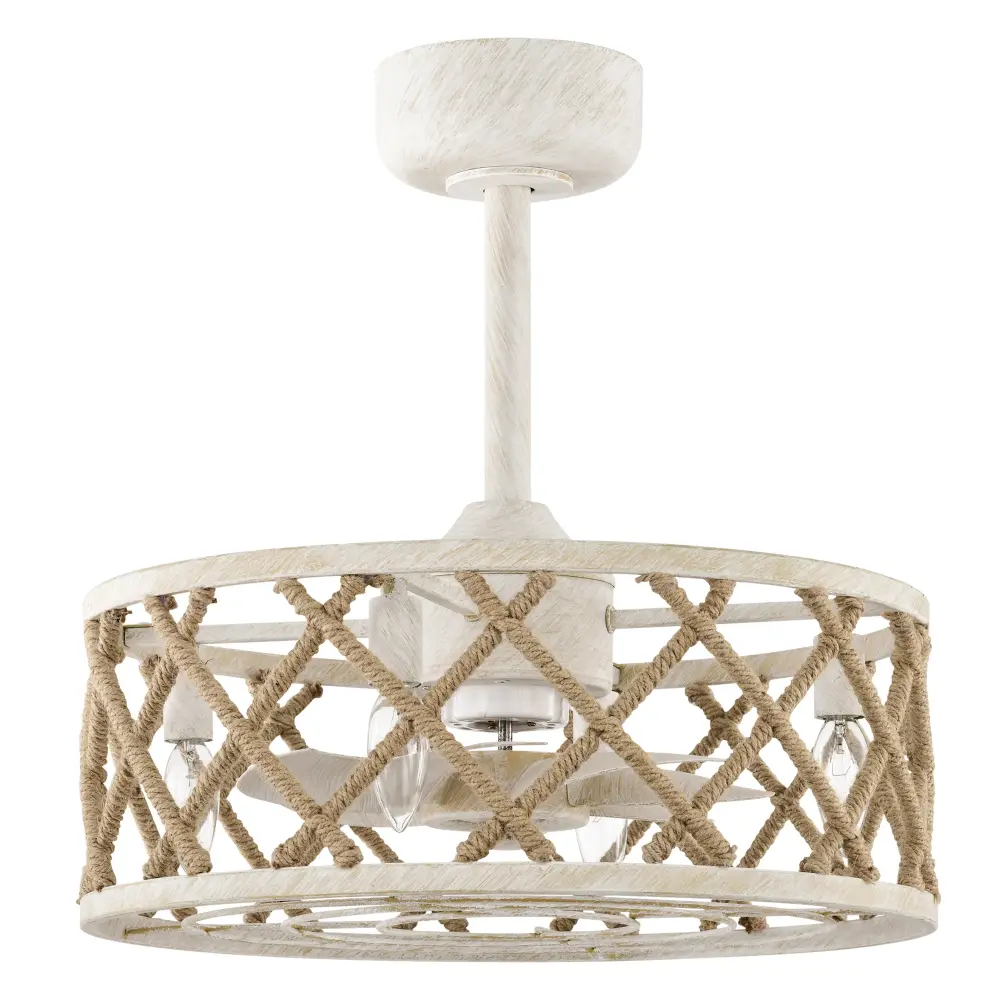 Maxax 19" Boho Caged Low Profile Ceiling Fan Airy and Remote, Stepless Color Temperature & 6 Speeds, Farmhouse Flush Mount...