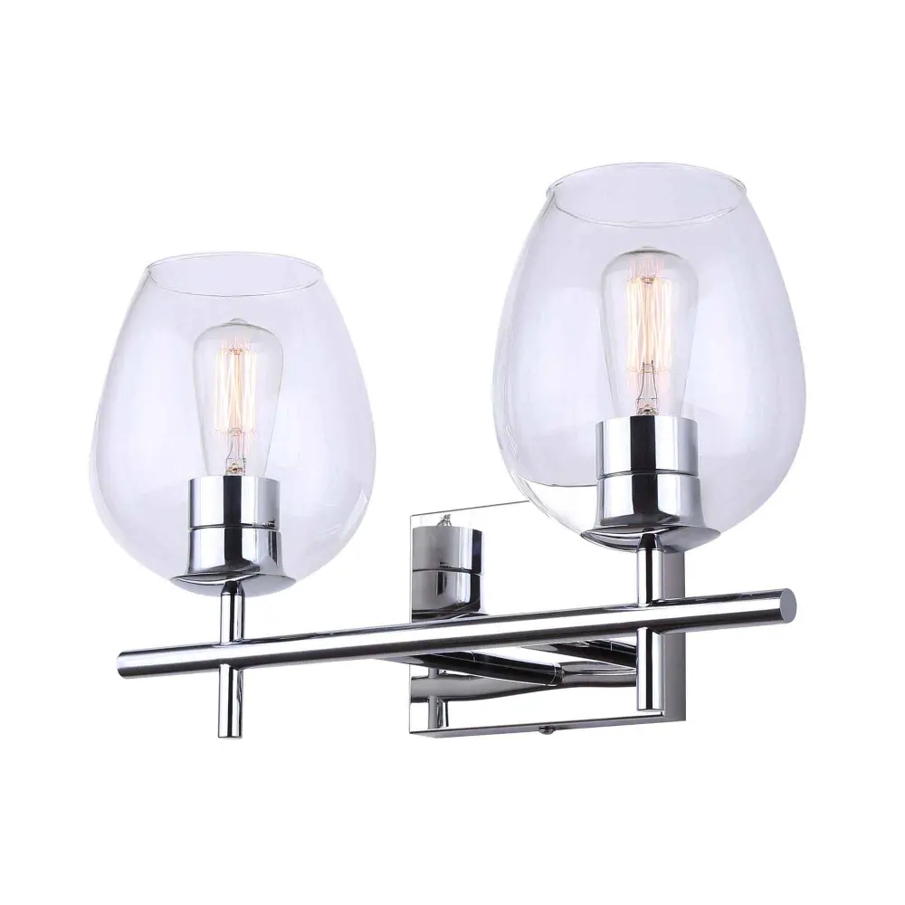 Cain 2-Light Interior Wall Portable, Chrome