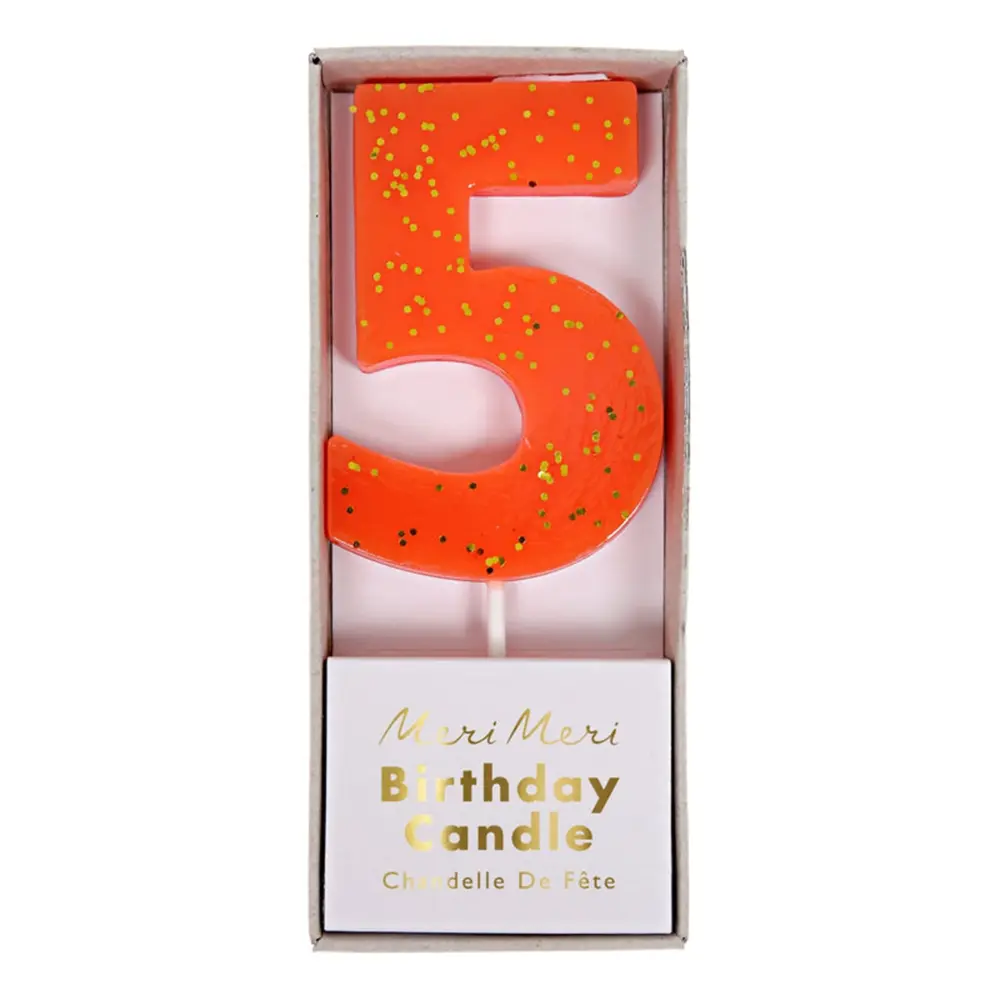 Peach Number 5 Candle
