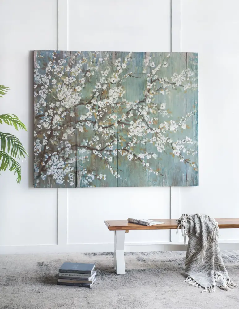 Saison Cherry Blossom Canvas Print, Wall Decor Living Room adjust 4) - Multicolor