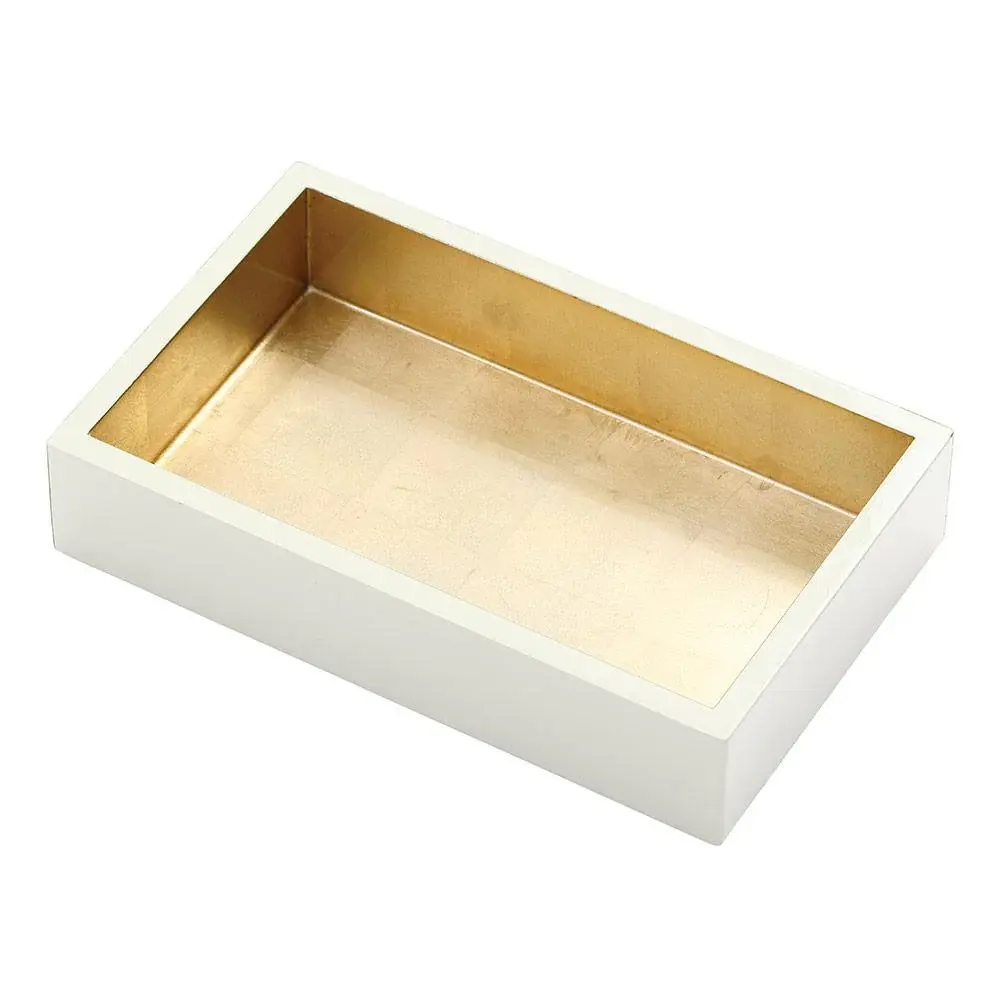 Lacquer Guest Towel Napkin Holder Ivory & Aurum