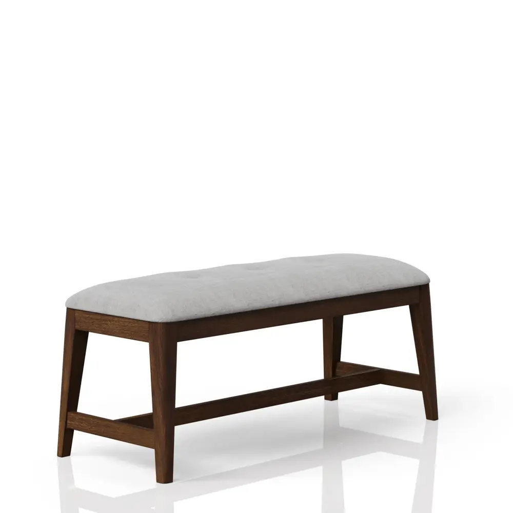 Backless Upholstered Dining Bench Mid Century Seating - Buff