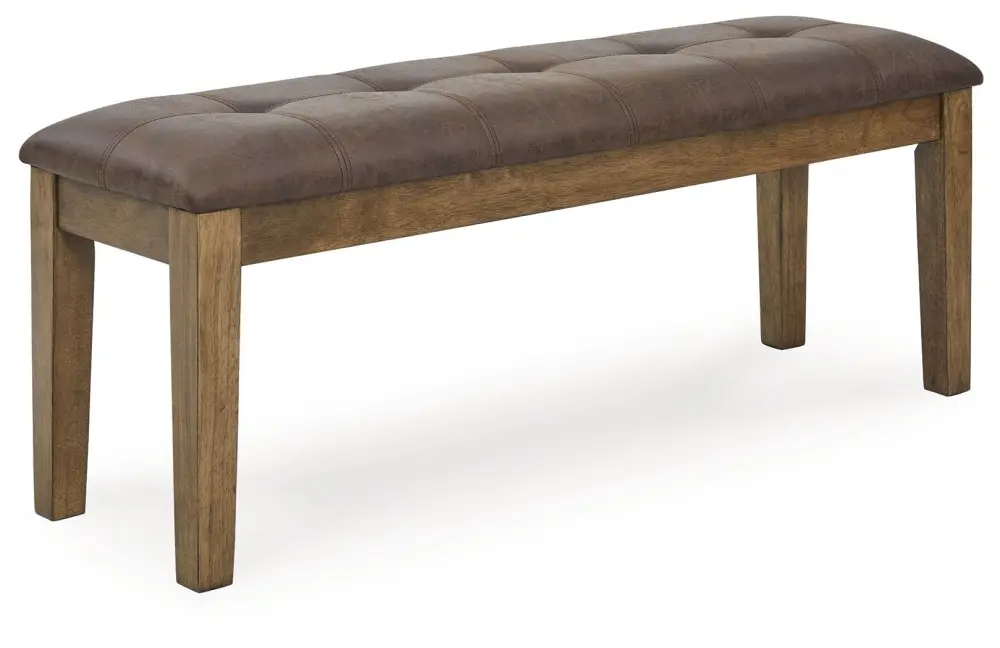Extendable Farmhouse Urbinforte - Large Upholstered Dining Room Bench - Light Cocoa