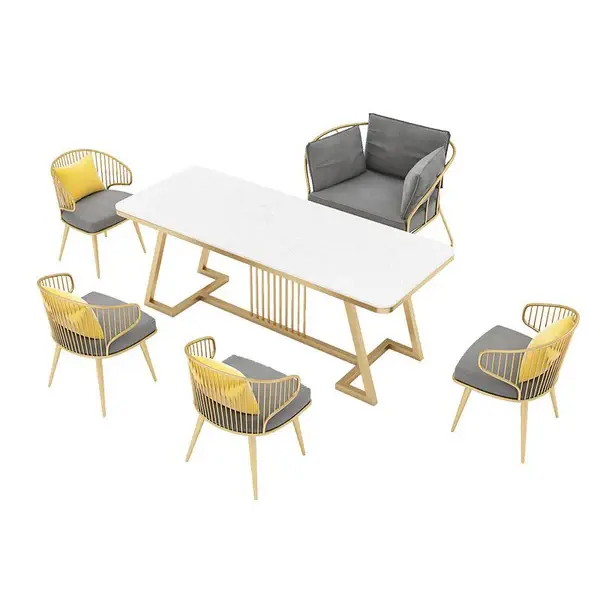 All-metal Windsor Back Arm Chairs Upholstered Dining Chairs Grey