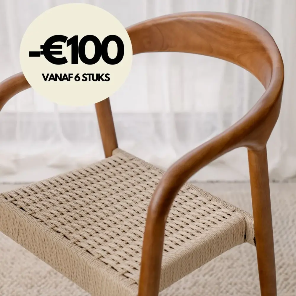 Bench Seat Dining room chair - Muret - Woven rope seat - Walnut