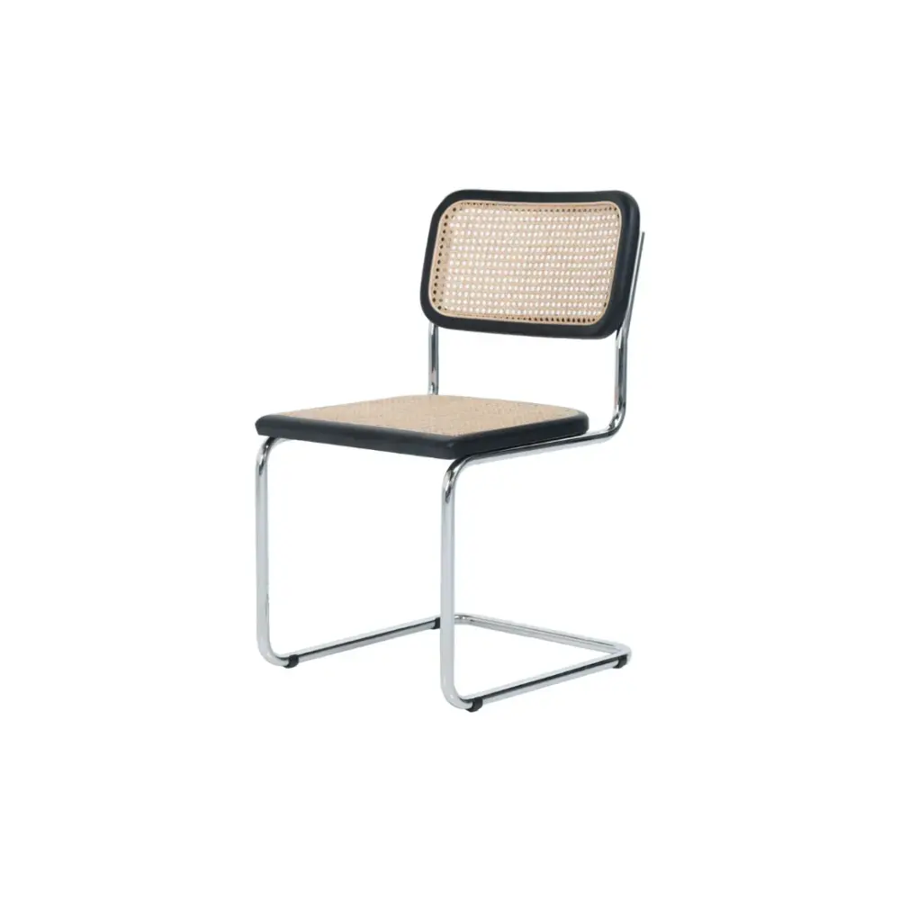 Chair Natural Reed- Black/Chrome - Swing